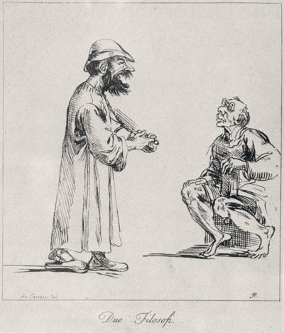 Due Filosofi, inciso da Arthur Pond, 1739 da Annibale Carracci